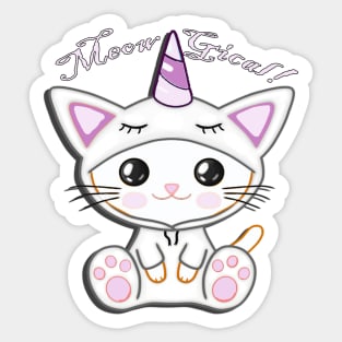 Unicorn Cat, Cute Graphic Art Trick or Treat Fun Gifts Sticker